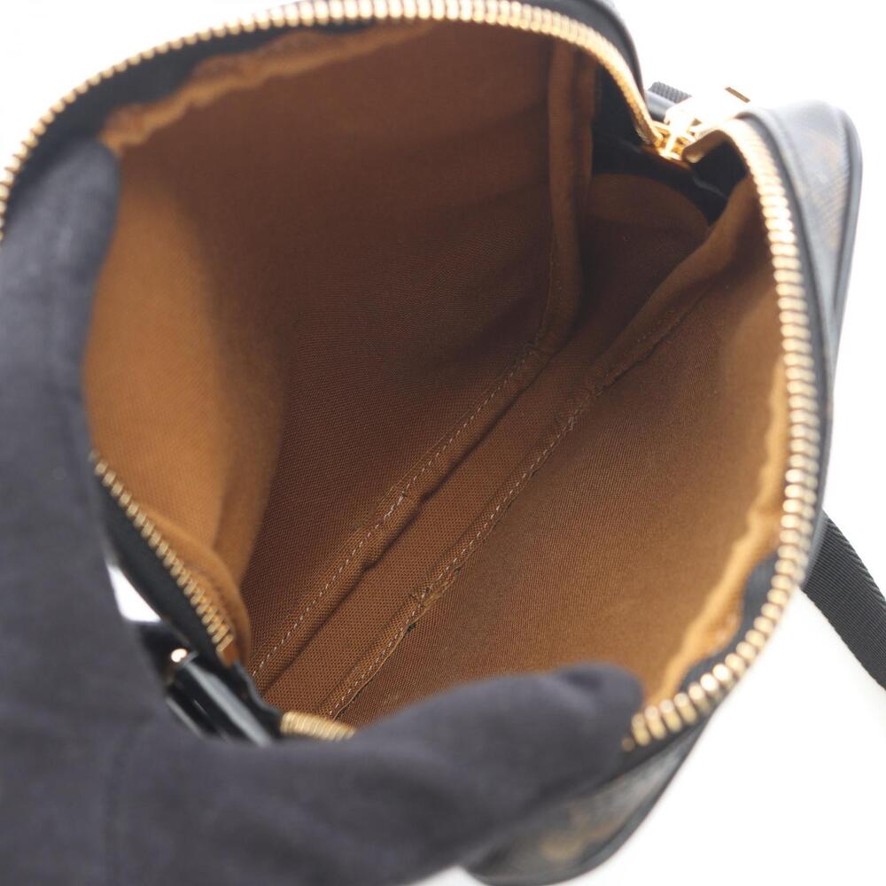 Celine Triomphe Shoulder Bag Canvas Leather Black Brown - Picture 3 of 6